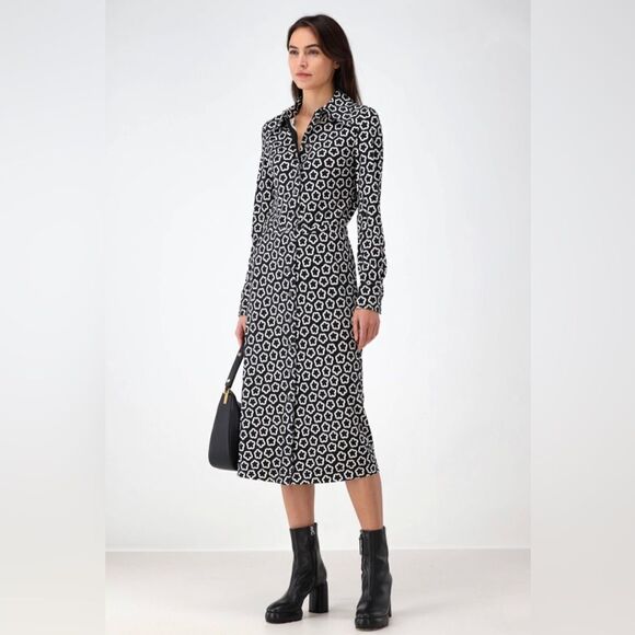 Tory Burch floral-print midi shirtdress size 12 - Picture 1 of 10